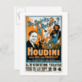 Carte Postale Est-ce que les esprits reviennent ? Houdini Dit NO (Devant / Derrière)