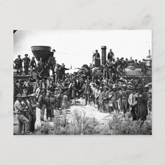 Carte Postale Est et Ouest serrer les mains à la pose du Dernier (Devant)