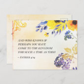 Carte Postale Ester 4:14 Venez au Royaume pour un tel temps (Devant / Derrière)