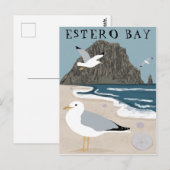 Carte Postale Estero Bay Morro Rock California Seaguls (Devant / Derrière)
