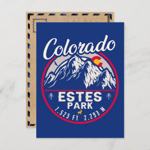 Carte Postale Estes Park Colorado Mountains Retro Sunset Ski