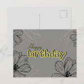 Carte postale esthétique de joyeux anniversaire (Devant / Derrière)