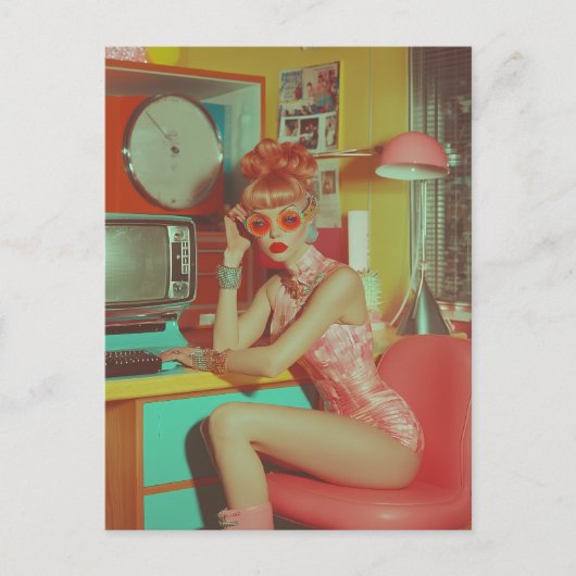 Carte Postale Esthétique du glam futuriste rétro (Devant)