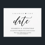 Carte Postale Esthétique moderne, Changement de date, Parti repo<br><div class="desc">Il s'agit de la conception esthétique moderne thème,  en fonte noire,  invitation de mariage Rescheduled (reporté / report) carte postale (Modifier la date). C'est la façon parfaite et élégante de faire de l'invitation reprogrammer faire-part à vos amis et votre famille.</div>