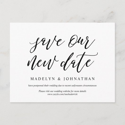 Carte Postale Esthétique moderne, Sauvez notre nouvelle date, re (Devant)