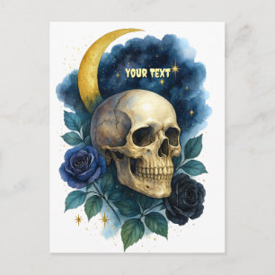 Carte Postale Esthétique sorcière gothique florale Halloween eff