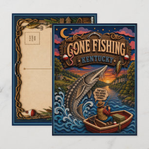 Carte Postale Esturgeon de lac Kentucky Gone Fishing