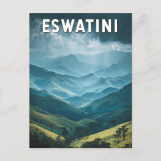 Carte Postale Eswatini Illustration Voyage Art Vintage