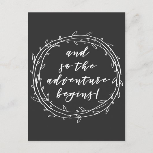 Carte Postale Et donc l'aventure commence - écriture manuscrite (Devant)