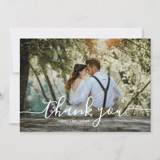 Carte postale et enveloppe Mariage Merci (Devant)