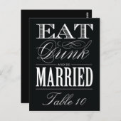 CARTE POSTALE ET ÊTRE MARIÉ | NUMÉRO DE TABLEAU (Devant / Derrière)