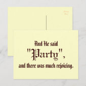 Carte Postale Et Il A Dit "Fête" (Devant / Derrière)