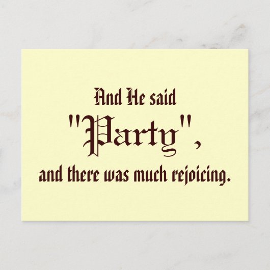 Carte Postale Et Il A Dit "Fête" (Devant)