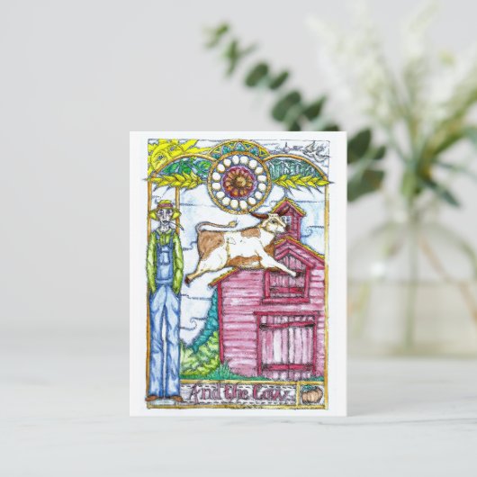 Carte Postale Et La Vache (Debout devant)