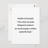 Carte Postale Et le sayeth de seigneur (Devant / Derrière)