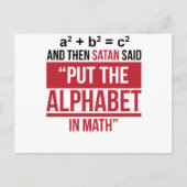 Carte Postale Et Puis Satan A Dit "Mets L'Alphabet En Maths" (Devant)