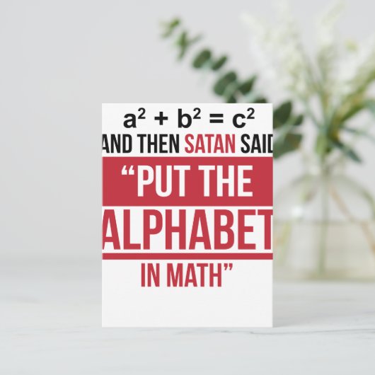 Carte Postale Et Puis Satan A Dit "Mets L'Alphabet En Maths" (Debout devant)