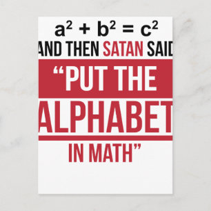 Carte Postale Et Puis Satan A Dit "Mets L'Alphabet En Maths"