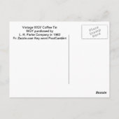 Carte Postale Étain De Café, Étanche Vintage WGY (Dos)