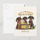 Carte Postale Étal de limonade des chiens saucisses (Devant / Derrière)
