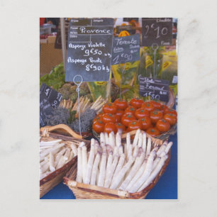 Carte Postale étal de marchand de marché de rue avec des blancs