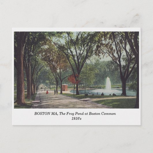 Carte Postale Étang aux Grenouilles de Boston MA à Boston Common (Devant)