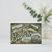 Carte Postale Étang de grenouille vintage de Boston  (Debout devant)