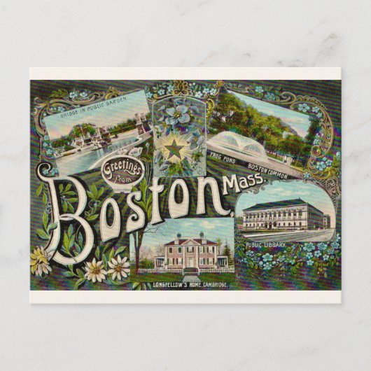 Carte Postale Étang de grenouille vintage de Boston  (Devant)