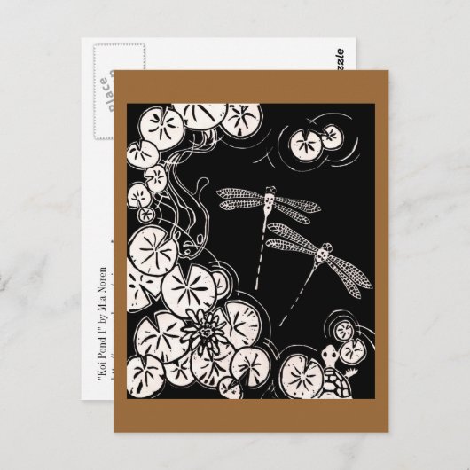 Carte Postale étang de koi (Devant / Derrière)