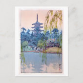 Carte Postale étang de Sarusawa, Hiroshi Yoshida, gravure sur bo (Devant)