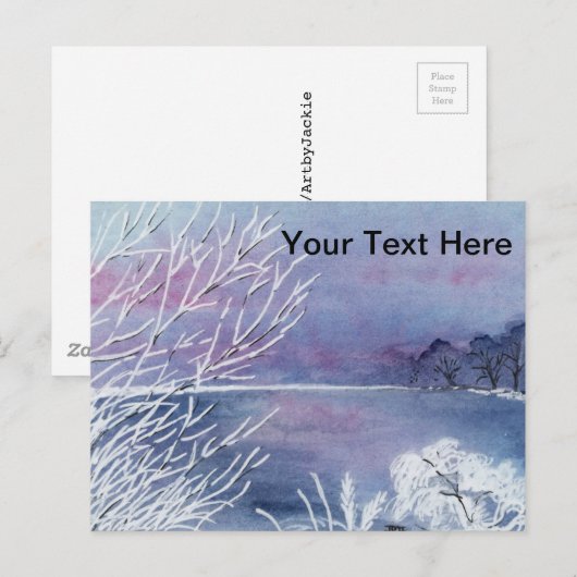 Carte Postale Étang d'hiver (Devant / Derrière)