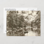 Carte Postale Étang du Paradis, Northampton MA Vintage (Devant / Derrière)