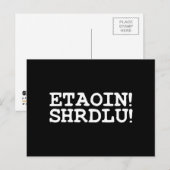 CARTE POSTALE ETAOIN ! SHRDLU ! (Devant / Derrière)