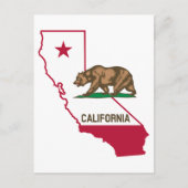 Carte Postale État de Californie Ours et drapeau (Devant)