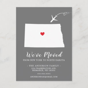Carte postale État de déménagement NORTH DAKOTA