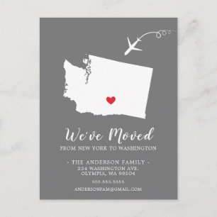 Carte Postale État de déménagement WASHINGTON