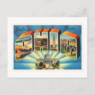 Carte Postale Etat de l'Ohio #2 OH Vieux souvenir Vintage voyage