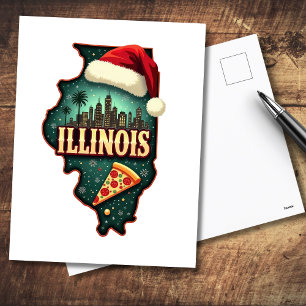 Carte postale État de Noël de l'Illinois