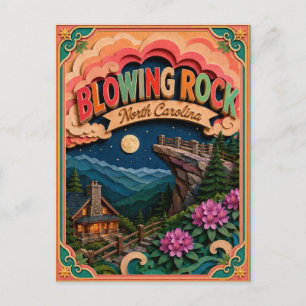 Carte Postale État de PopCut Blowing Rock Caroline du Nord Art