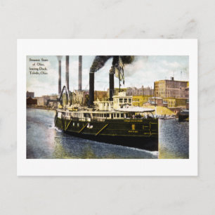 Carte Postale Etat de Steamer de l'Ohio quittant Dock, Toledo, O