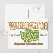 Carte Postale État de Washington - Bigfoot vit ! (Devant / Derrière)