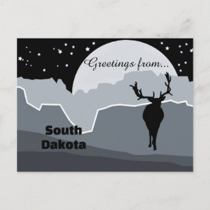 Carte Postale État du Dakota du Sud Beaux Brumes Grises