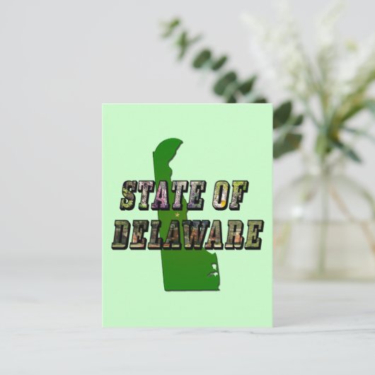 Carte Postale État du Delaware Image Texte et Plan Plan Plan (Debout devant)