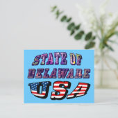 Carte Postale Etat du Delaware USA Photo & Flag Text (Debout devant)