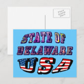 Carte Postale Etat du Delaware USA Photo & Flag Text (Devant / Derrière)