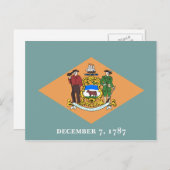 Carte Postale État du drapeau du Delaware (Devant / Derrière)