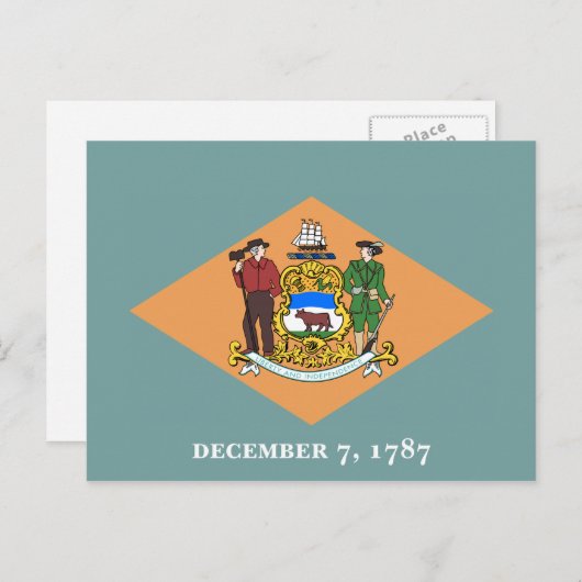 Carte Postale État du drapeau du Delaware (Devant / Derrière)