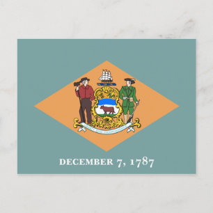 Carte Postale État du drapeau du Delaware