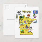 Carte Postale Etat du Minnesota, USA, grandes villes (Devant / Derrière)