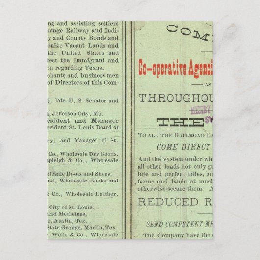 Carte Postale État du Texas (Devant)